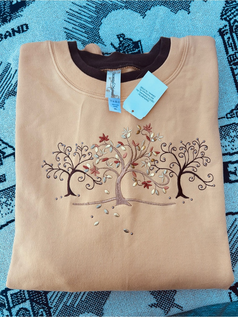 🍂🌾🌾Fall Embroidered Tree Crewneck Sweater🍁🍂🍂